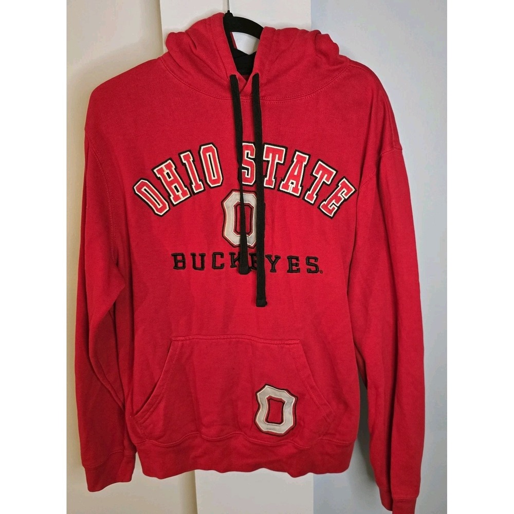 Ohio State Buckeyes Authentic Apparel‎  Embroidered Red Hoodie Size Large